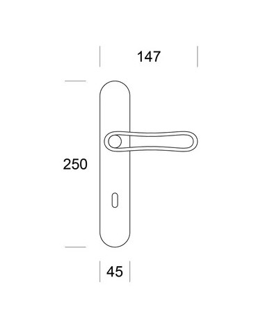 Maniglia per porta Ento Infinito con dimensioni