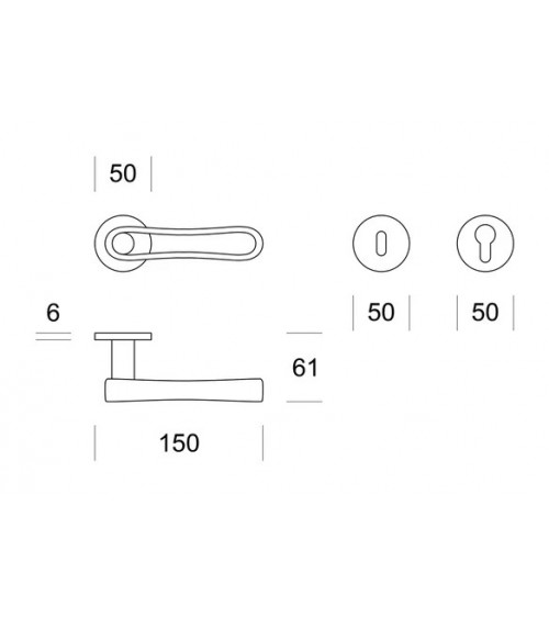 Maniglia per porta nichel satinato Ento Infinito maniglia design