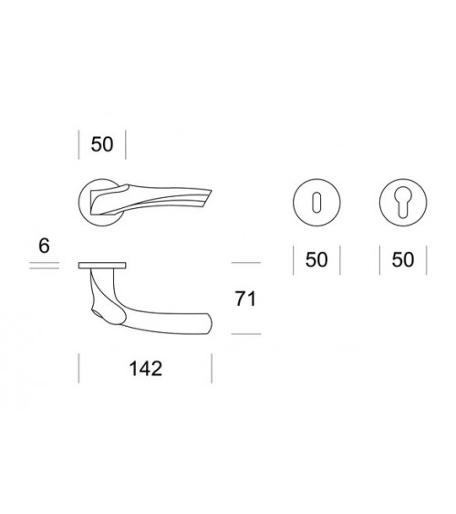 Maniglia porta cromo lucido Ento Anatomica maniglia design