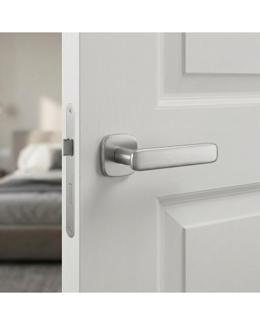 Maniglia per porta in zamak FLOW quadrata arrotondata