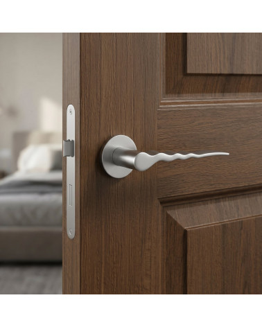 Maniglie per porte in cromo satinato Ento Flow C3
