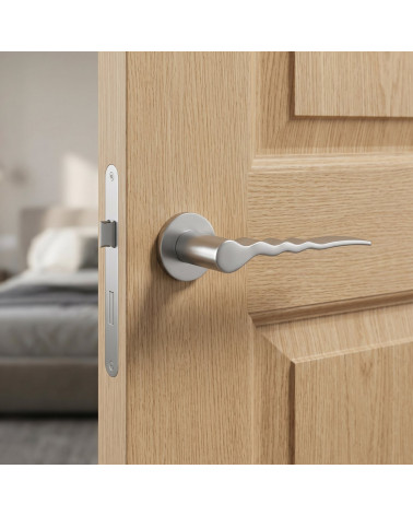 Maniglie per porte in cromo satinato Ento Flow C3