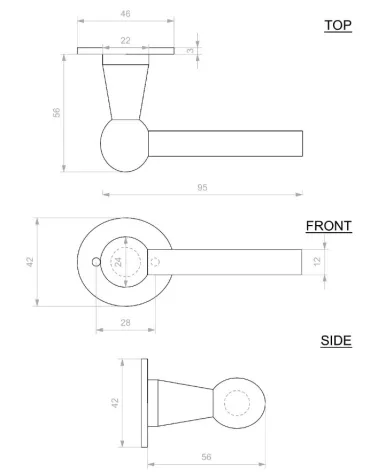 Maniglia per porta + maniglia verticale ruggine in ferro BECDF - maniglia design