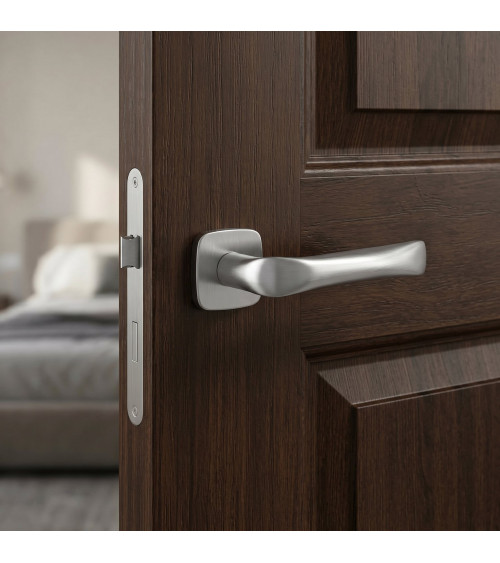 Maniglia per porta cromata satinata FOLD design