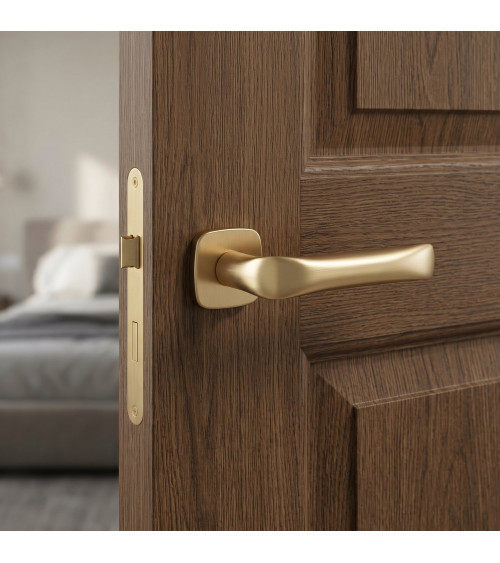 Maniglia per porta oro satinato FOLD design