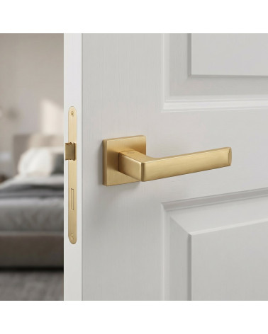 Maniglie per porte oro opaco Apollo quadrata
