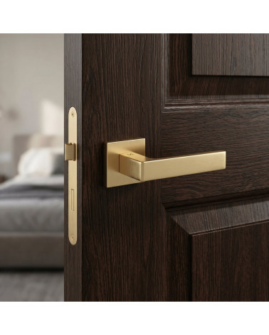 Maniglie per porte oro opaco Apollo quadrata