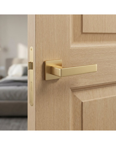 Maniglie per porte oro opaco Apollo quadrata