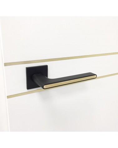Maniglia per porta nera e dorata Ferrara quadra - maniglia design