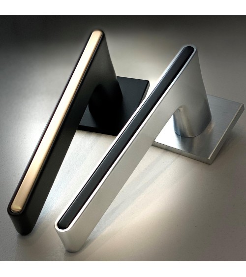 Maniglia per Porta Nera e dorata Ferrara quadra - design maniglia