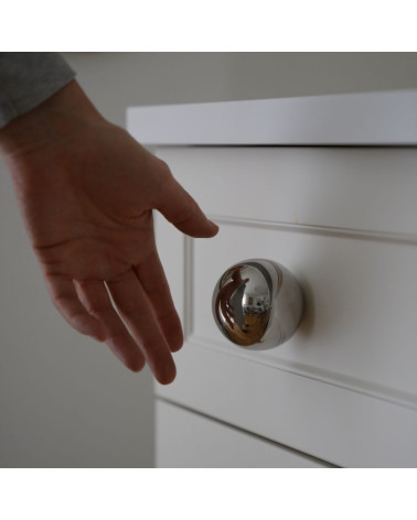 Pomello per mobile extra-large a sfera in acciaio inox lucido