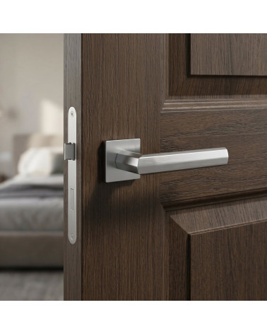Maniglia per porta in cromo satinato FRESIA quadrata