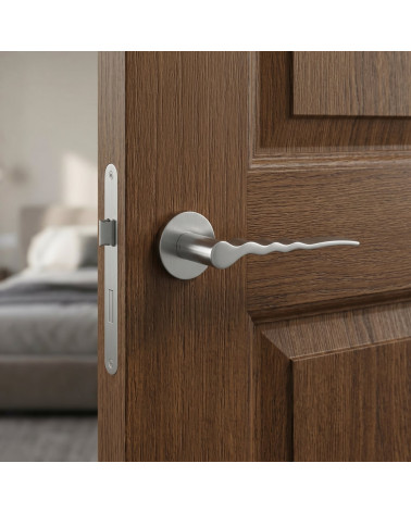 Maniglie per porta in cromo satinato Ento Flow