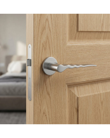 Maniglie per porta in cromo satinato Ento Flow