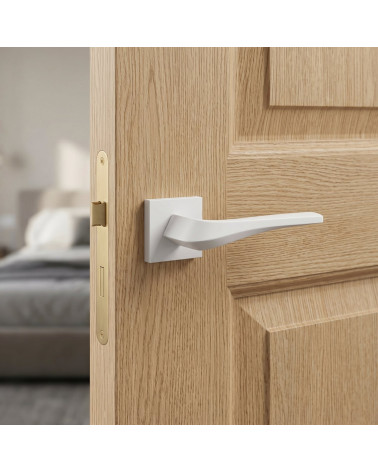 Maniglia per porta moderna FLOW quadrata in zama
