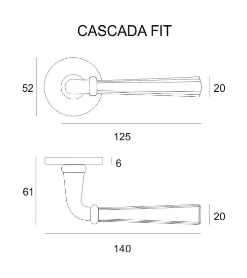 Maniglia per porta oro lucido CASCADA maniglia design