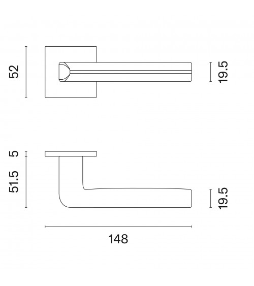 Maniglia per porta oro lucido SALICE ferramenta design