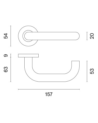 Maniglia per Porta in Materiale Inossidabile Resistente - Modello OVAL 1704