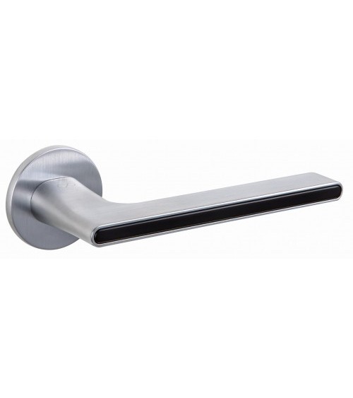 Maniglia per porte bicolore cromo spazzolato nera Ferrara rotonda - maniglia design