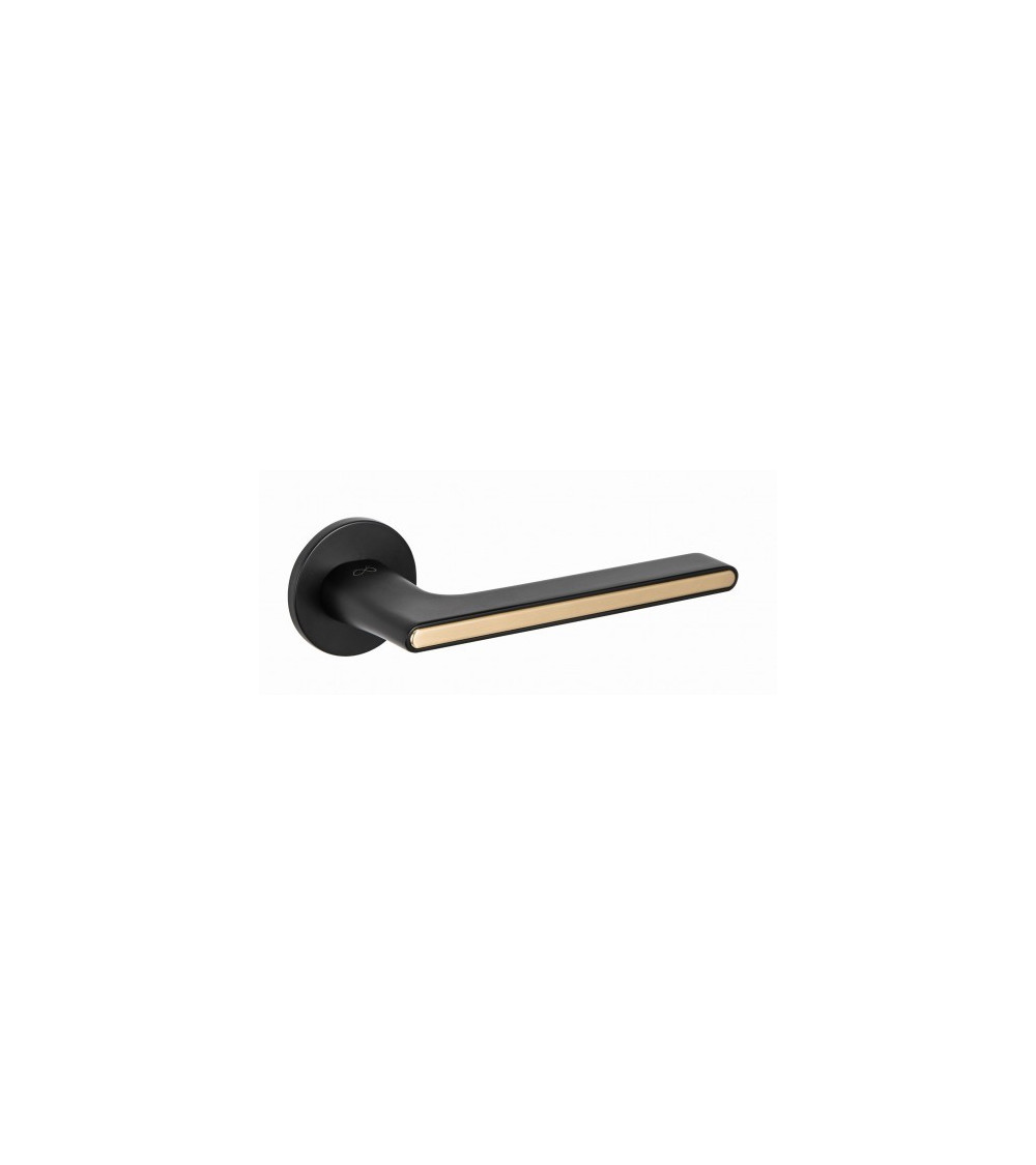 Maniglia per porte bicolore cromo spazzolato nera Ferrara rotonda - maniglia design
