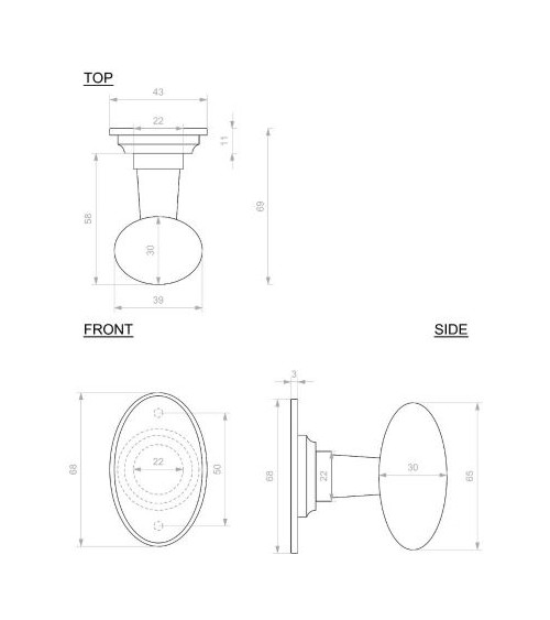 Pomello porta cromato in ferro 1020 - maniglia design