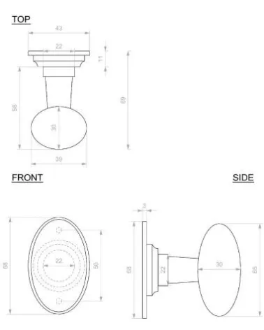 Pomolo per porta ruggine in ferro 1020 - maniglia design