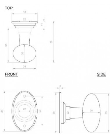 Pomolo per porta nero in ferro 1020 - maniglia design