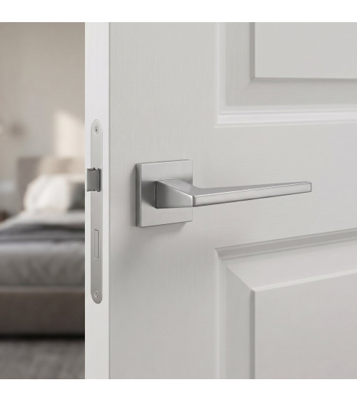 Maniglia per porta in cromo satinato LIMA FIT ferramenta design