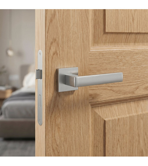 Maniglia per porta in cromo satinato HIRA design