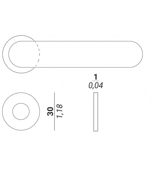 Rosetta da 30mm per maniglie per porte VERUM - maniglia design