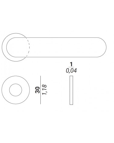 Rosetta da 30mm per maniglie per porta VERUM - maniglia design
