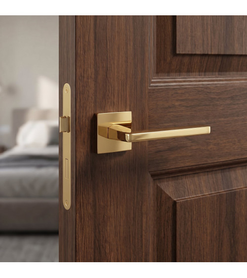 Maniglia per porta su placca quadrata PYROLA ferramenta design