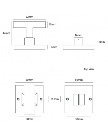 Rosetta per porta CDL con condanna/WC in ottone - maniglia design