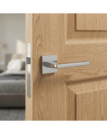 Maniglie per porte in cromo lucido PYROLA quadrate