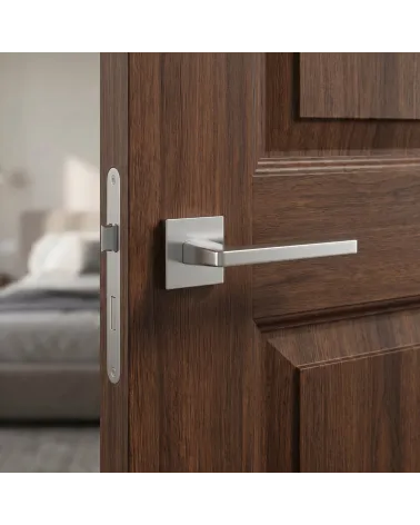 Maniglie per porta cromo satinato PYROLA quadrate
