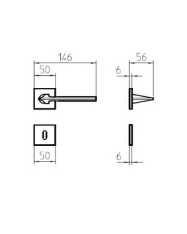Maniglia per porta Mandelli Kiri con dimensioni