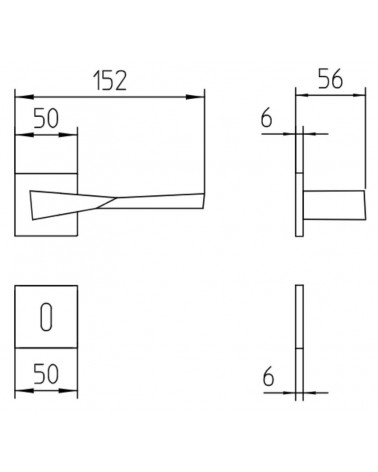 Maniglia per porta Mandelli Twee con dimensioni