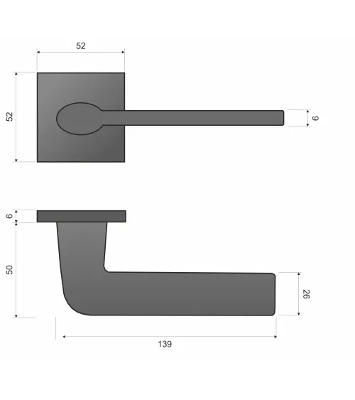 Maniglia per porta quadrata marrone chiaro Stinger