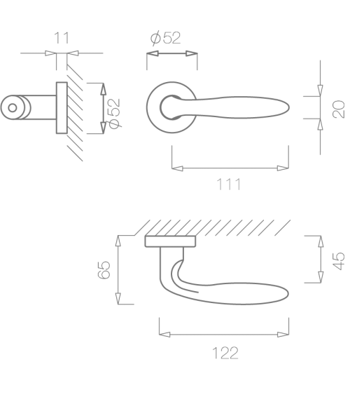 Maniglia porta oro TUPAI 1908 ferramenta design