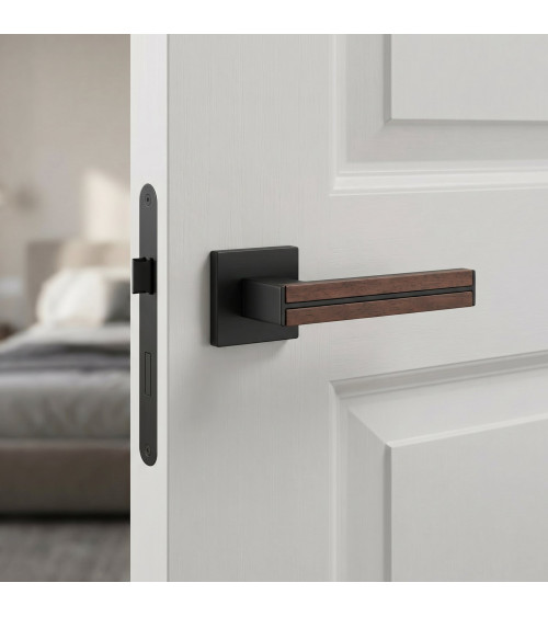 Maniglia per porta in legno di sandalo e nera IMPERATA maniglia design