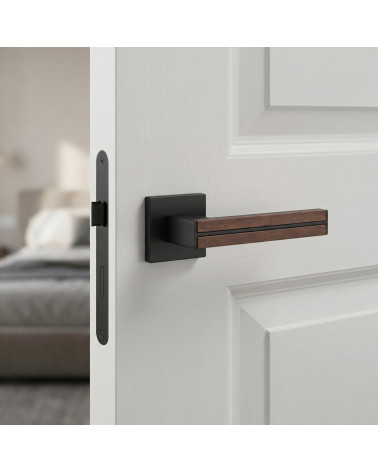 Maniglie per porta in legno di sandalo e nera IMPERATA
