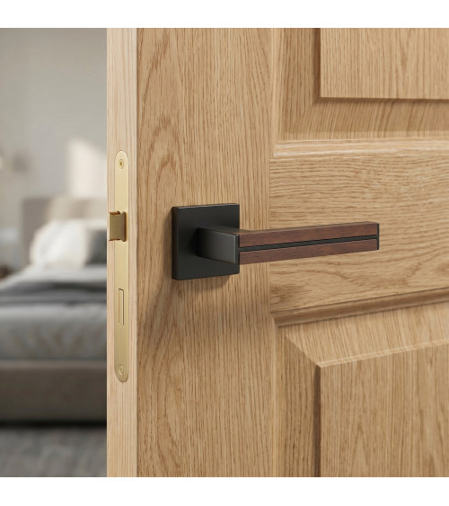 Maniglia per porta in legno di sandalo e nera IMPERATA maniglia design