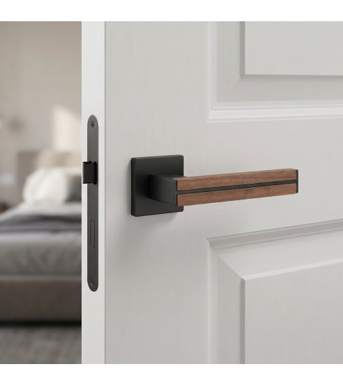 Maniglia per porta in legno di noce e nera IMPERATA maniglia design