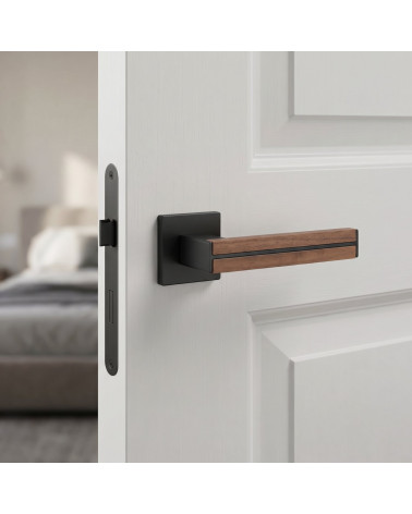 Maniglie per porta in legno di noce e nera IMPERATA