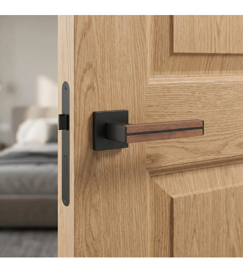 Maniglia per porta in legno di noce e nera IMPERATA maniglia design
