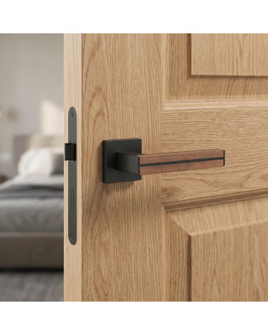 Maniglie per porta in legno di noce e nera IMPERATA