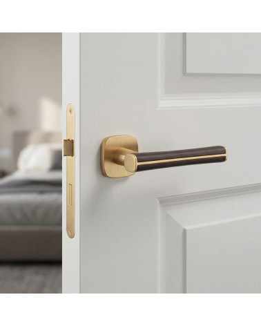 Maniglie per porta materiale zamak e cuoio DAVIDIA
