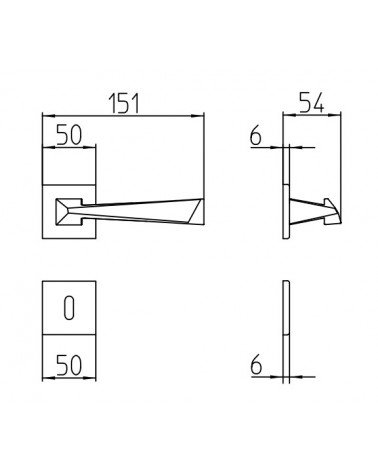 Maniglia per porta Mandelli Piramid con dimensioni
