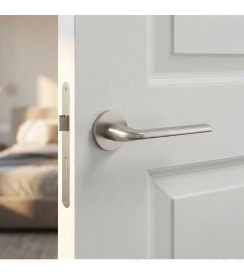 Maniglia per porta OLEANDRO ferramenta design nichel satinato