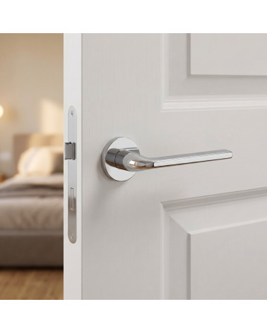 Maniglia per Porta su Placca Rotonda di Alta Qualità - Modello OLEANDRO
